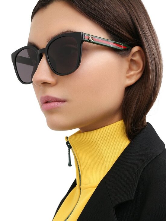 Gucci GG0855SK 002 Square Sunglasses - Black\\Grey main image 4